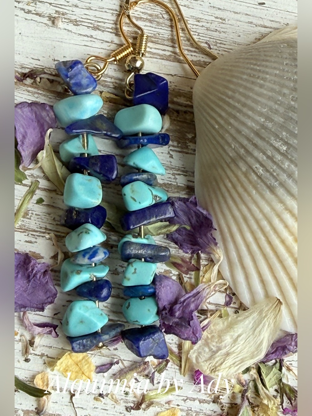 Turquoise and Lapis lazuli statement bohemian earrings